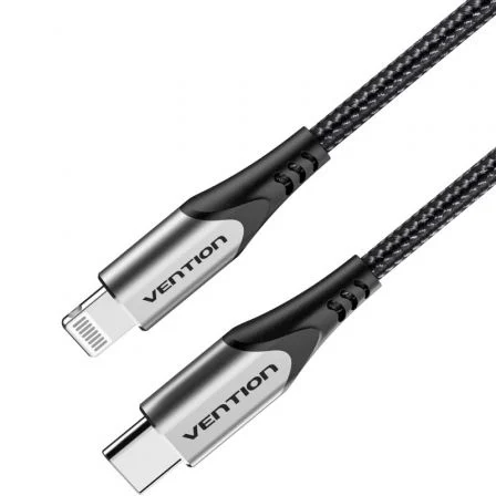 Vention Cable USB 2.0 Tipo-C a Lightning Macho 2m Gris y Negro Vention Cable USB 2.0 Tipo-C a Lightning Macho 2m Gris y Negro